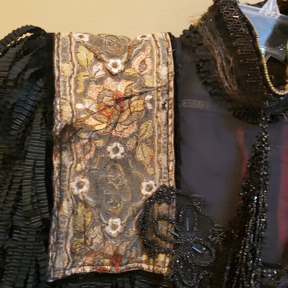 Vintage Goth Whimsigoth Black Velvet Victorian Top - Picture 8 of 12